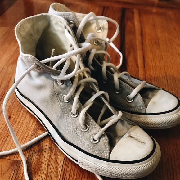 light grey high top converse